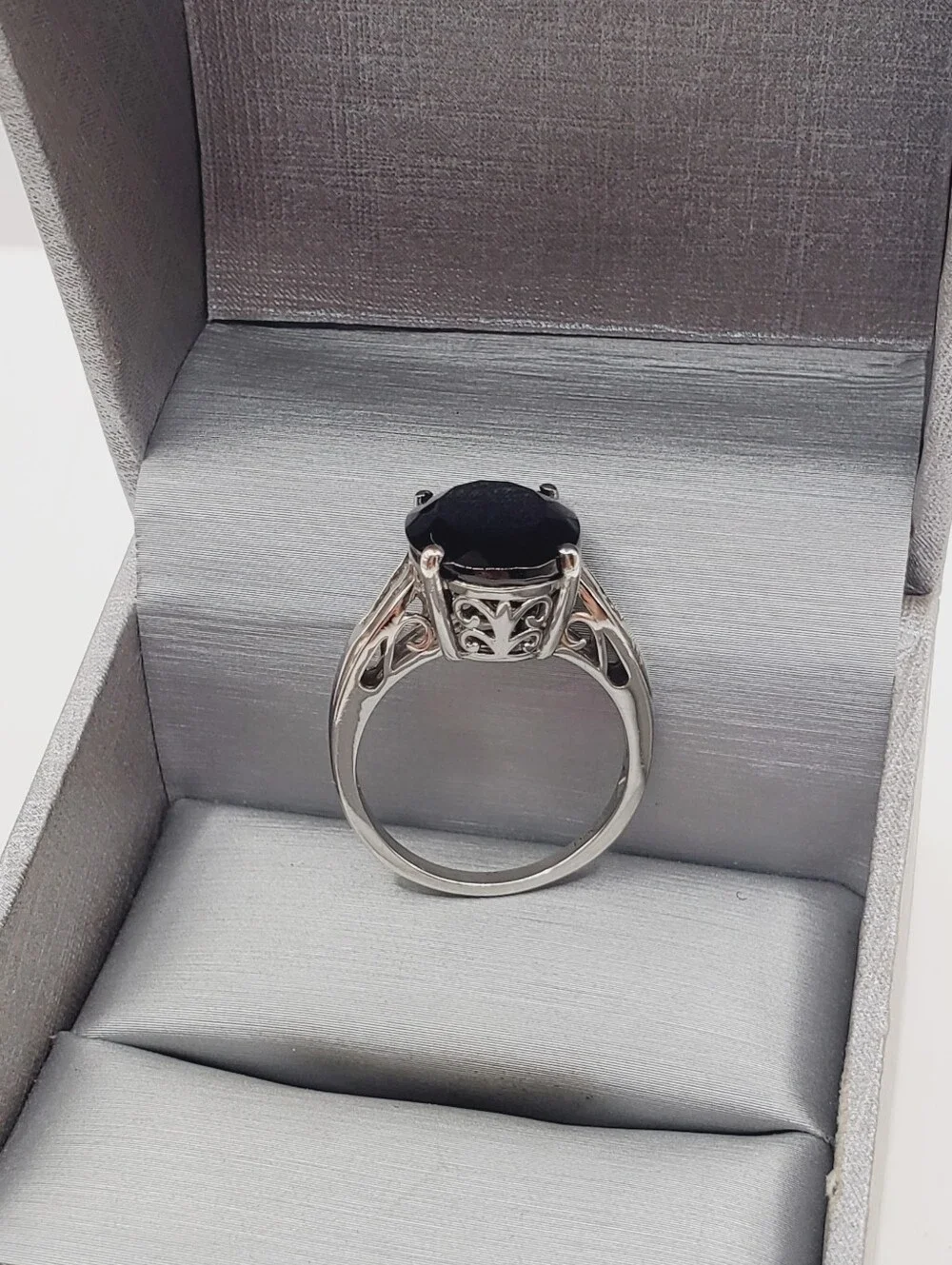 Oval Elite Shungite & White Topaz Platinum | 925 Sterling Silver Ring
